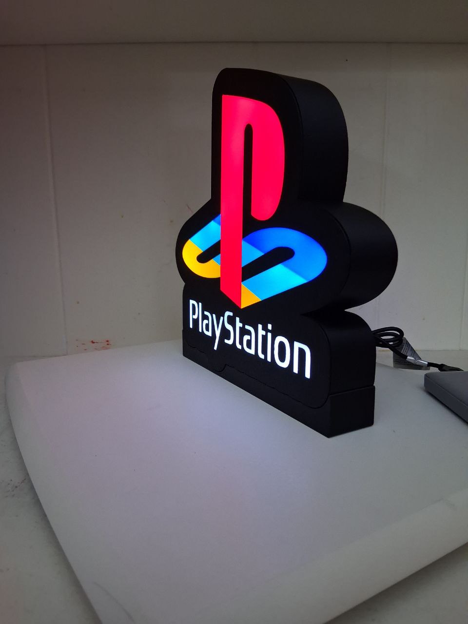 Playstation Logo LED light box – custom 3D printed – Lit Layer Creations